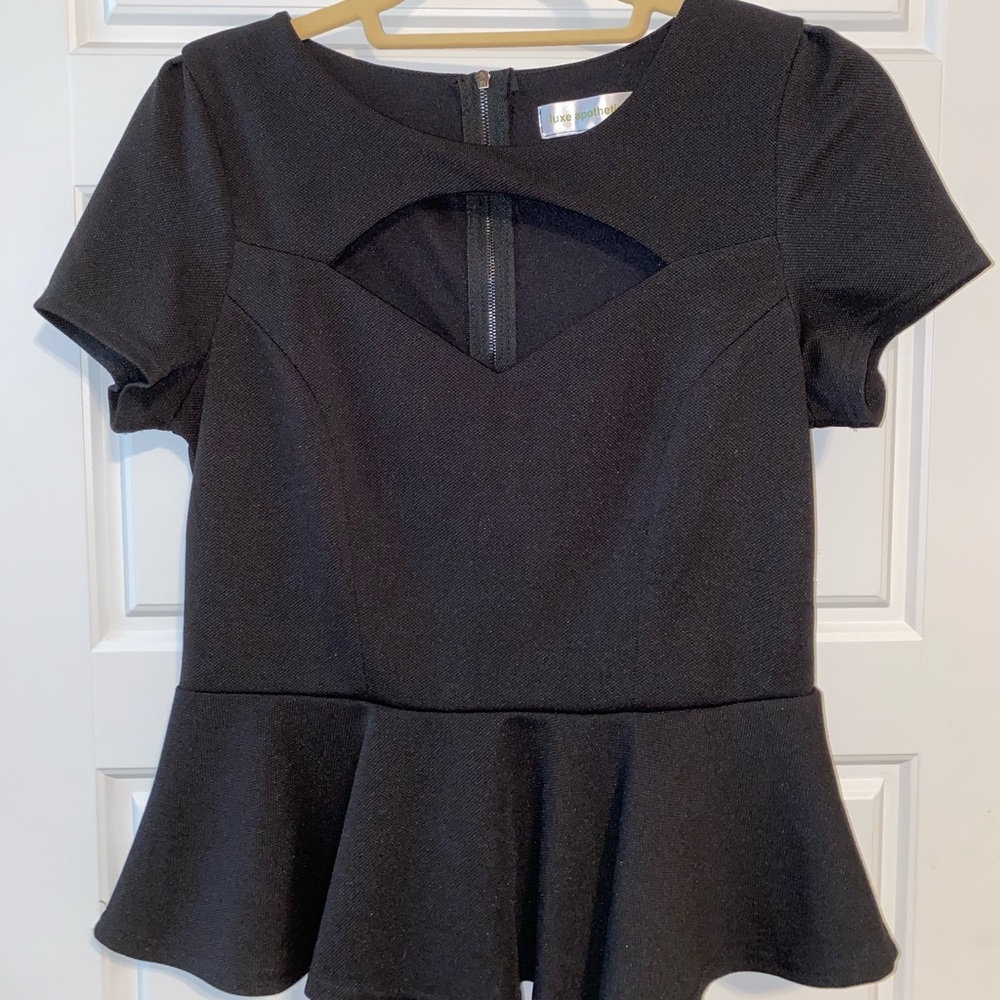 Black Peplum dress top